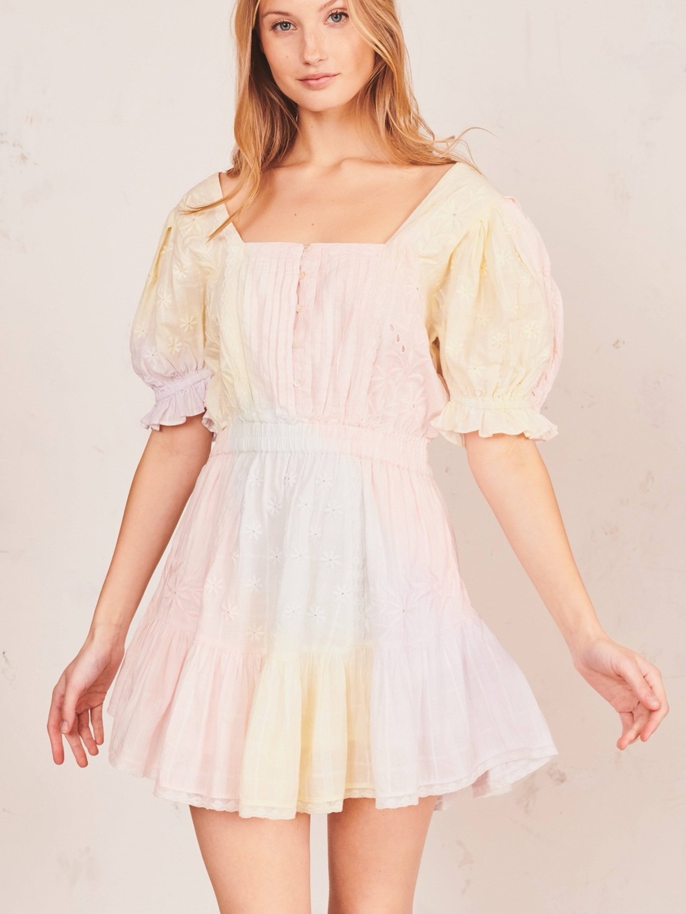 LOVESHACKFANCY Tie Dye Mini Dress